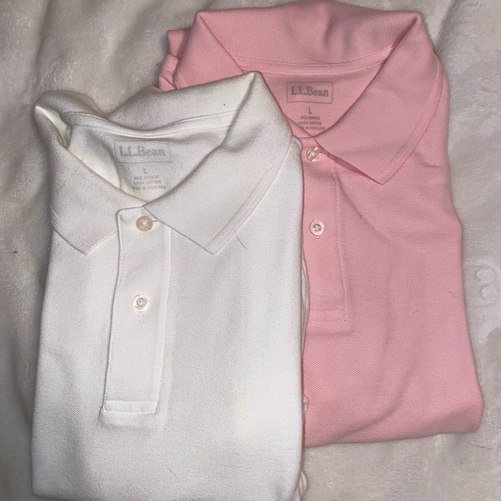 TWO Large Men's Premium Double L® Polo